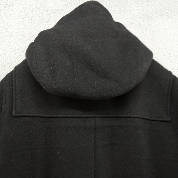 Club Monaco Coat Womens Medium Black Heavyweight Hooded Wool Zip Up Winter - Picture 5 of 9